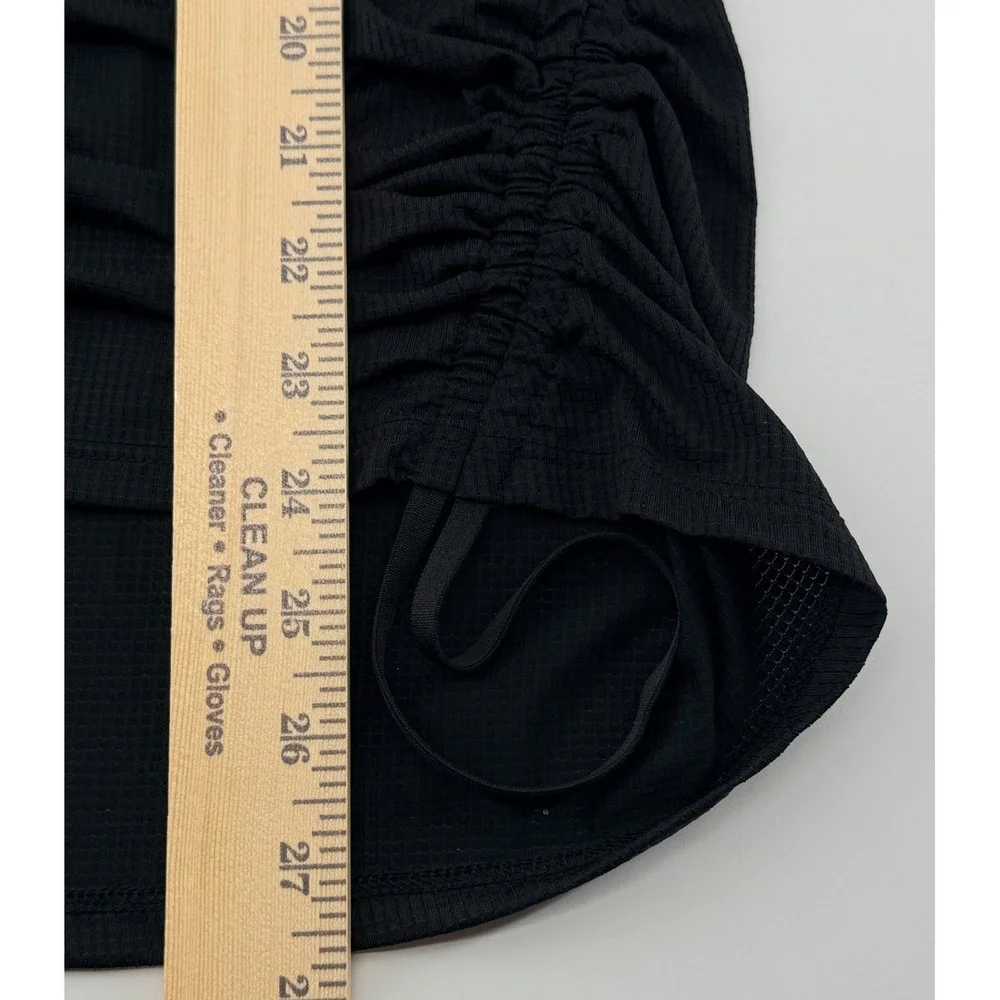 Fabletics Cashel Scoop Back Long Sleeve Top Womens XL Black Drawcord‎ NWT